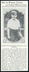 Foto de Gottfried Wieland Wagner de 1927 de nueve años artículo impreso vintage - Imagen 1 de 7