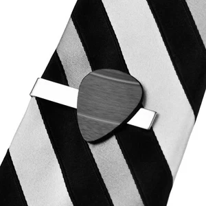 Genuine Upcycled Vinyl Guitar Pick Tie Clip - Picture 1 of 3