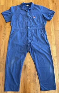Dickies Mens Short Sleeve Coveralls Blue Chest 48 Length Short Workwear Jumpsuit - Picture 1 of 15
