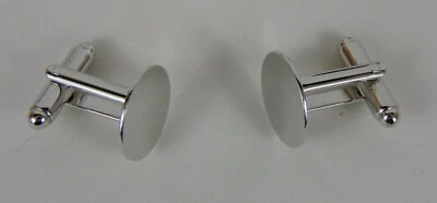 72 gemelos de metal plateado almohadilla/espalda en blanco de 15 mm ~ 6 docenas de gemelos hallazgos Foto 1 de 4