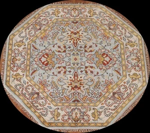 Geometric Heriz Serapi Octagon Rug 6x6 ft. Handmade Wool - Picture 1 of 12