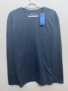 NEW Nautica Lapis Blue T-Shirt Men's  XL Crew Neck Long Sleeve NWT $39.50 - Picture 1 of 10