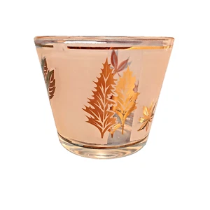 Vintage Mid Century Frosted Gold Foliage Flared Champagne Ice Bucket 1960s MCM - Picture 1 of 3