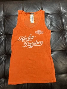 NWT Women’s Harley Davidson Tank Top Orange Size L - Picture 1 of 11