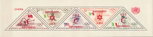 W DOMINICAN REPUBLIC B20a RED CROSS JORDAN RELIEF ON MELBOURNE OLYMPIC PERF SS - Picture 1 of 1