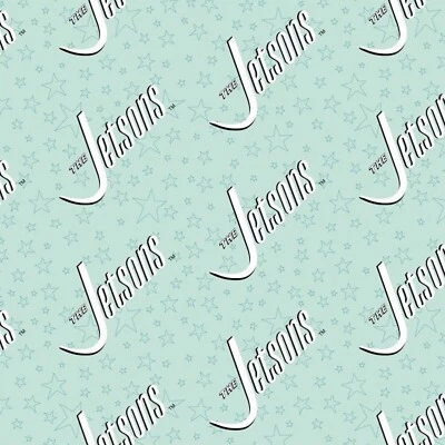 The Jetsons Logo Light Blue 100% Cotton Fabric by The Yard Foto 1 de 2