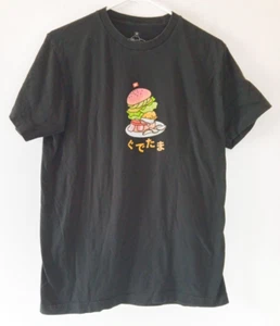 Ripple Junction Mens Gudetama The Lazy Egg Black Double Side T-Shirt Size Medium - Picture 1 of 2