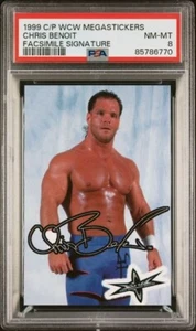 CHRIS BENOIT - 1999 Crazy Planet WCW Megastickers - PSA 8 (2 higher) - Picture 1 of 2