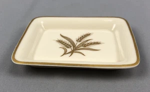 Vintage Lenox Wheat Trinket Dish 1524 1/2 /R442 Ivory & Gold 4" x 3,3/8" - Picture 1 of 4