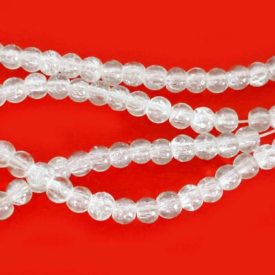 Glasperlen Crackle rund 4 mm glasklar 200 Stück Perlen Spacer nenad-design - Bild 1 von 4