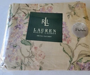 NOS - VTG Lauren Ralph Lauren Full Size Flat Sheet Cottage Lilac - Picture 1 of 4