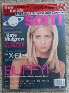 SCI Fi Magazine Feb 2001 with Black Scorpion 2001 Calendar & Charmed Promo Card - Picture 1 of 3