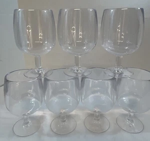 Crate & Barrel Acrylic Plastic Stacking 8oz Wine Glasses 5” 153-195 Lot Of 7 - Picture 1 of 6