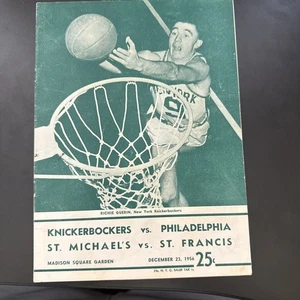 1956, New York Knicks V Philadelphia Warriors Spielprogramm (selten / Vintage) - Bild 1 von 5