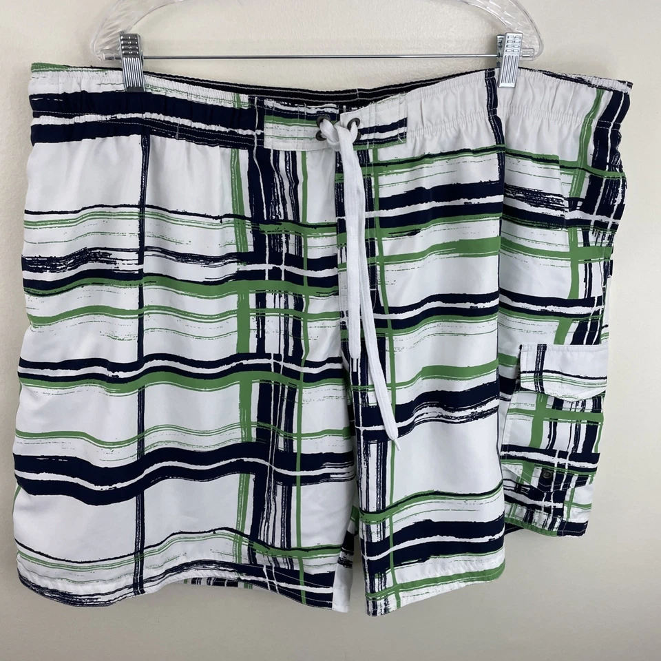 Bañador Sonoma para Hombres 3XB Grande 3X Verde y Azul Corbata Cintura Elástica Poliéster Foto 1 de 4