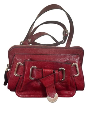 Bolso Bandolera B Makowsky Cuero Rojo Y2K Cartera Bolso de Hombro Único Usado en Excelente Condición Foto 1 de 4