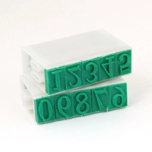 18mm Grey White Grün Plastikgummi 0-9 Nummernstempel Abnehmbare Zahlenstempel - Bild 1 von 6