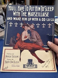 A 1918 9x12 WW1 spartito musicale 'Sveglialo con un Oo-La-La' di Von Tilzer - Foto 1 di 2