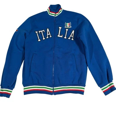 Italia Track Jacket Men’s XXL Blue Full Zip Fleece Lined Flag Trim Italy Soccer - Image 1 of 4