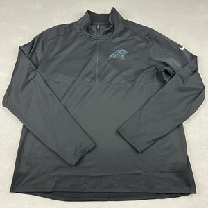 Carolina Panthers Pullover Sweater Mens 2XL Black NFL 1/4 Zip Nike Dri Fit XXL - Picture 1 of 11