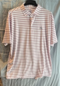 RHOBACK Striped Golf Polo Shirt Mens XXL Dog Logo Short Sleeve FLAW Performance - Picture 1 of 8