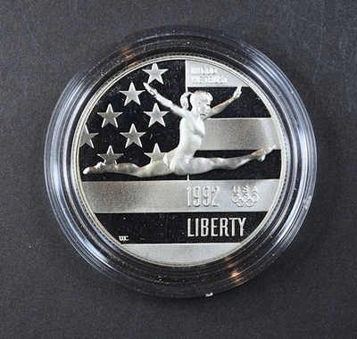 1992 "S" Proof Olympic Gymnastic Half Dollar Commemorative Coin - Image 1 of 2