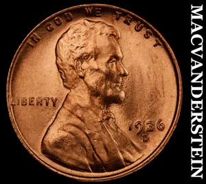 1936-D Lincoln Wheat Cent - Choice Gem Brilliant Uncirculated Lustrous #F2900 - Picture 1 of 2