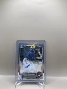 Jesus Made 1st Bowman Auto 2025 Bowman Chrome #CPA-JM Milwaukee Brewers Prospect - Imagen 1 de 2