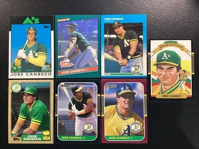 L👀K(7 张卡批量)1986 年 Jose Canseco XRC 新秀近乎完好-MT + 或更好的“阅读” — 第 1/4 张图片
