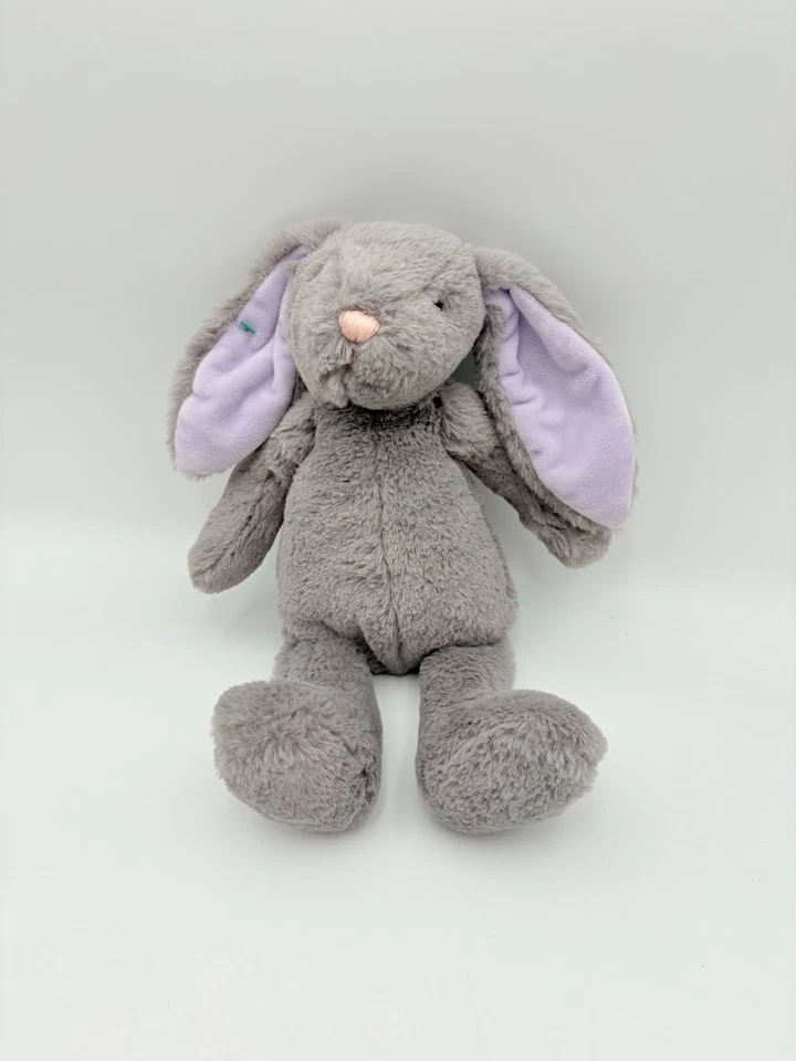 Muñeco de peluche Manhattan Toys gris conejo orejas moradas lindo bebé cariñoso Foto 1 de 4