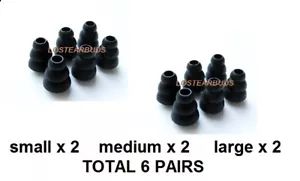 Puntas de auricular Eartips aislamiento de ruido pequeño mediano grande triple brida negro - Imagen 1 de 1