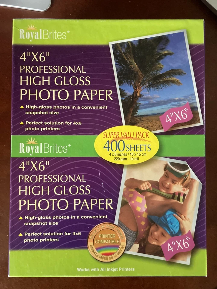 Professional High Gloss Photo Paper, 4"X6", 300 sheets, 220 gsm-10 mil - Image 1 of 1