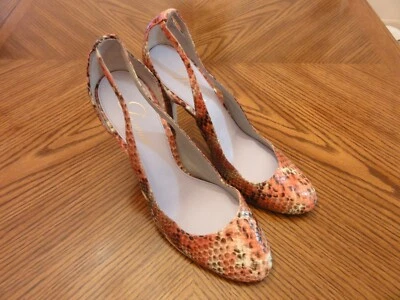 $328 New DELMAN Multicolor Snakeskin Leather High Heel Pump Shoes Size 9M - Image 1 of 4