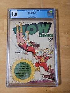 Wow Comics #34 1945 CGC 4.0 Early Mary Marvel Golden Age Vintage Fawcett Comic