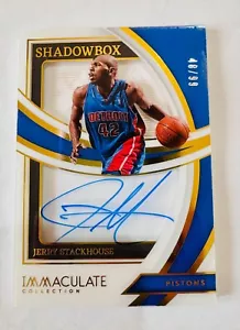 Jerry Stackhouse 2021-22 Panini Immaculate Shadowbox Autograph Auto /99 - Picture 1 of 3