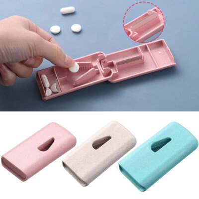 3 Colors Vitamin Medicine Pill Box Case Organizer Tablet Container Cutting Box - Image 1 of 4