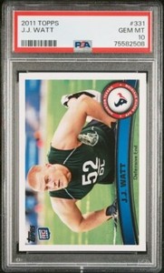 2011 Topps J.J. Watt PSA 10!! #331 Rookie RC Football Card Gem Mint JJ Watt RC!