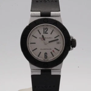 Bulgari Aluminium Cuarzo Mujer Reloj 29MM AL29TA Vintage Raro Con Caucho Banda 5 - Imagen 1 de 11