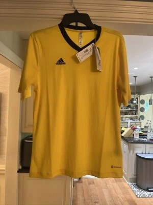 Adidas Entrada 22 Soccer Jersey Top (Youth) Yellow / Black Size XL Kids NWT - Image 1 of 3