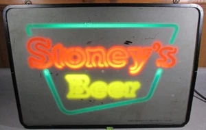 Funktionierendes 50er Jahre STONEY'S BEER Smithton, PA. Elektrisches nicht NEON beleuchtetes Barschild - Bild 1 von 12