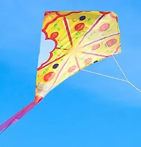 Cometa pizza 23 pulgadas de alto con línea de mango y anillo - Imagen 1 de 9