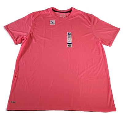 Starter Dri-Star Performance Tee Men's XL Safety Pink Short Sleeve T-Shirt New - Image 1 of 4