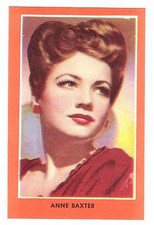 1950s Spanish Film Star Paper Thin Card Guillen Chocolates Actress Anne Baxter