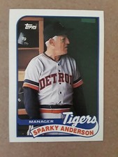 1989 Topps Sparky Anderson baseball card #193. MANAGER, Detroit Tigers.Checklist