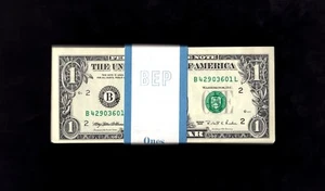F.C. ESTADOS UNIDOS UNITED STATES , 100 BILLETES CORRELATIVOS 1$ 1995, S/C (UNC) - Imagen 1 de 2