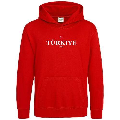 VETEMENTS Felpa con cappuccio Türkiye 1923 bambini calcio paese bandiera turca ragazzi europei g...