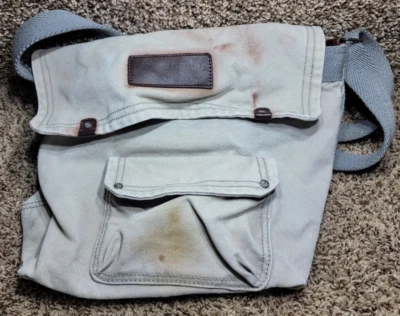 "Bolso mensajero de hombro vintage de lona Abercrombie & Fitch 13"" X 15"" sucio" Foto 1 de 4