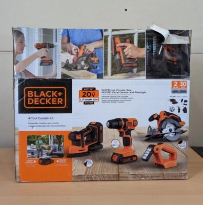 BLACK+DECKER BD4KITCDCMSL CORDLESS 20V MAX* Lithiuim Ion 4 Tool Combo Kit *NOB - Image 1 of 4