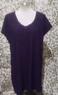 Linea Donatella Purple Short Sleeve V Neck Vintage Nightgown Womens Size Large