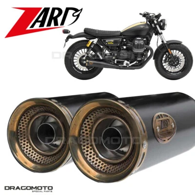 V9 ROAMER MOTO GUZZI 2016 2017 ZARD Exhaust SLIM VERSION Black Approved ZMG08... - Image 1 of 4